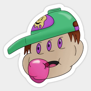 Three Eyed Bubble Gum Funky Art Sticker
